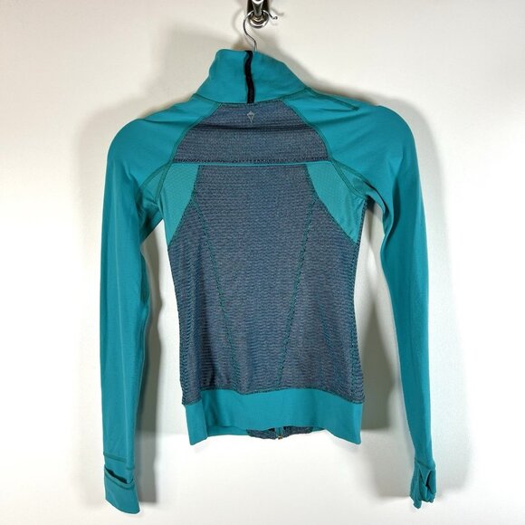 IVIVVA by Lululemon teal zip up athletic jacket girls‎ size 10 Workout - Picture 7 of 8